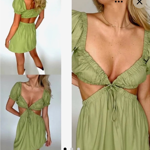 Bailey Rose Dresses & Skirts - Rust Puff Sleeve Cutout Dress - Rust colored-see next pic